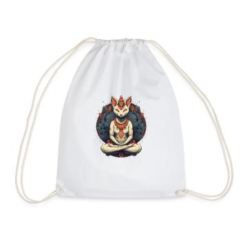 Yoga Cat - Drawstring Bag - white - Front