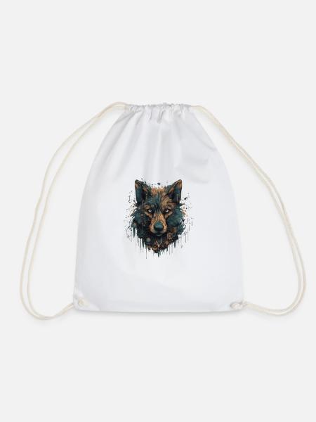 Wolf Cool Geschenkidee - Turnbeutel - Weiß