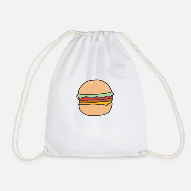 BURGER - Drawstring Bag - white