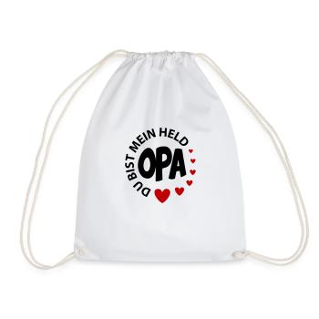 Baby Kinder Opa ist mein Held Bester Opa - Turnbeutel - Weiß - Vorne