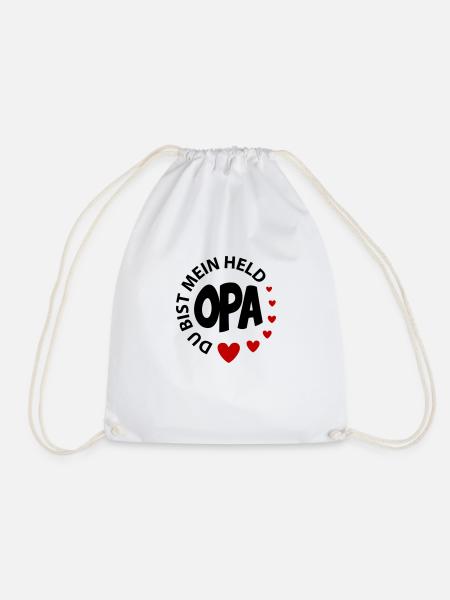 Baby Kinder Opa ist mein Held Bester Opa - Turnbeutel - Weiß