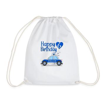 Happy Birthday 6 Police - Turnbeutel - Weiß - Vorne