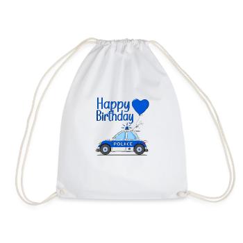 Joyeux anniversaire Coeur de Police - Sac de sport léger - blanc - Devant