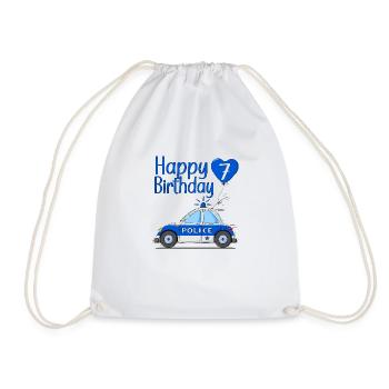 Happy Birthday 7 Police - Turnbeutel - Weiß - Vorne