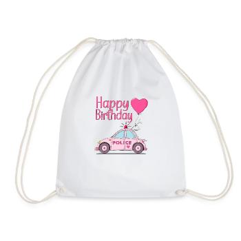 Joyeux anniversaire Police Rose - Sac de sport léger - blanc - Devant