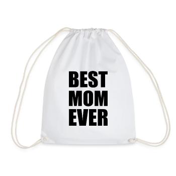 Best mom ever - Drawstring Bag - white - Front
