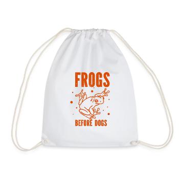 Frosch - Amphibie Tier - Turnbeutel - Weiß - Vorne
