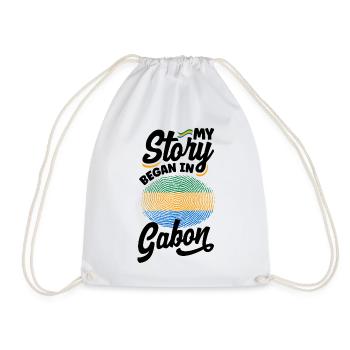 Gabonese Gabon Gabonese Flag My Story Began In - Drawstring Bag - white - Front