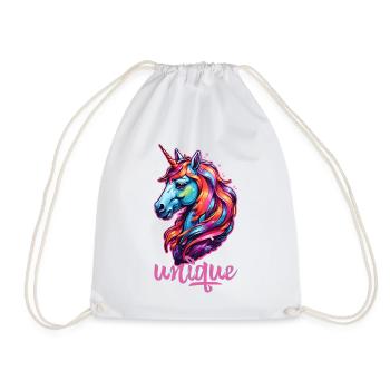 Unique - Drawstring Bag - white - Front
