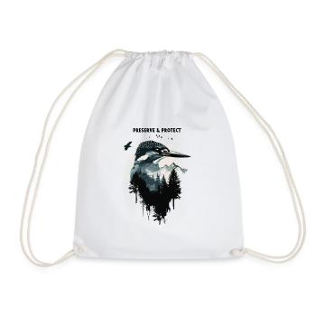 Préserver et protéger le martin-pêcheur - Sac de sport léger - blanc - Devant