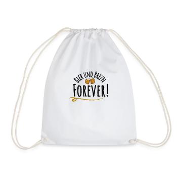 Bier und Brezn forever! - Turnbeutel - Weiß - Vorne
