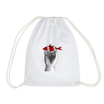 fish out of water - Drawstring Bag - white - Front