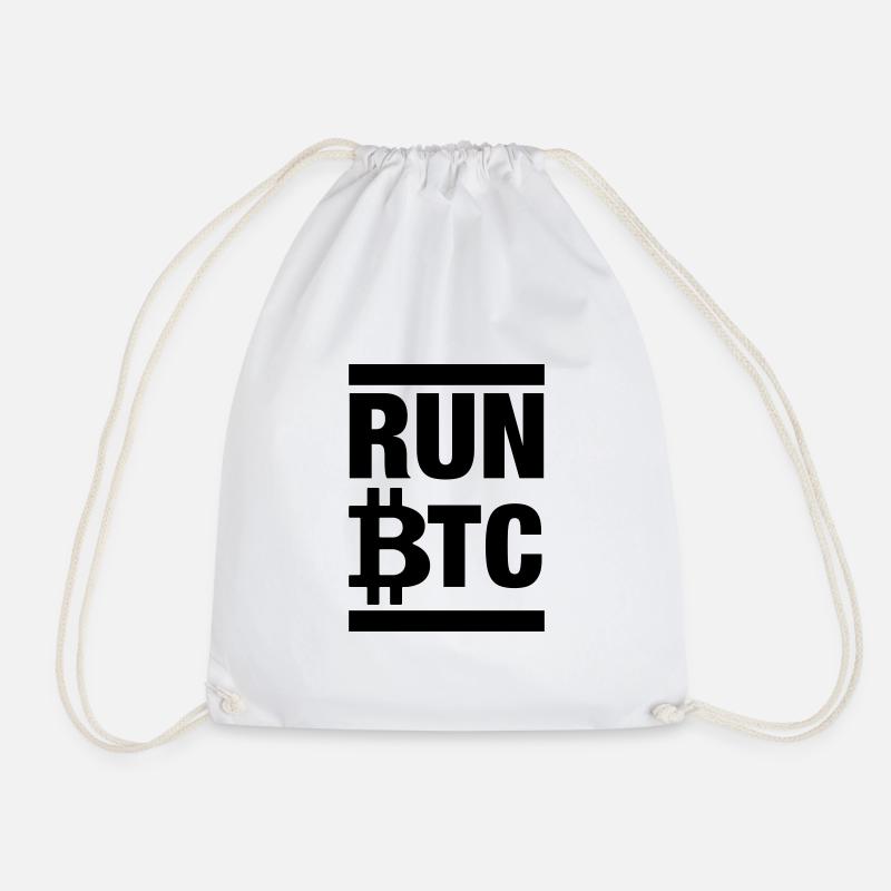 Run BTC Bitcoin Krypto - Turnbeutel - Weiß