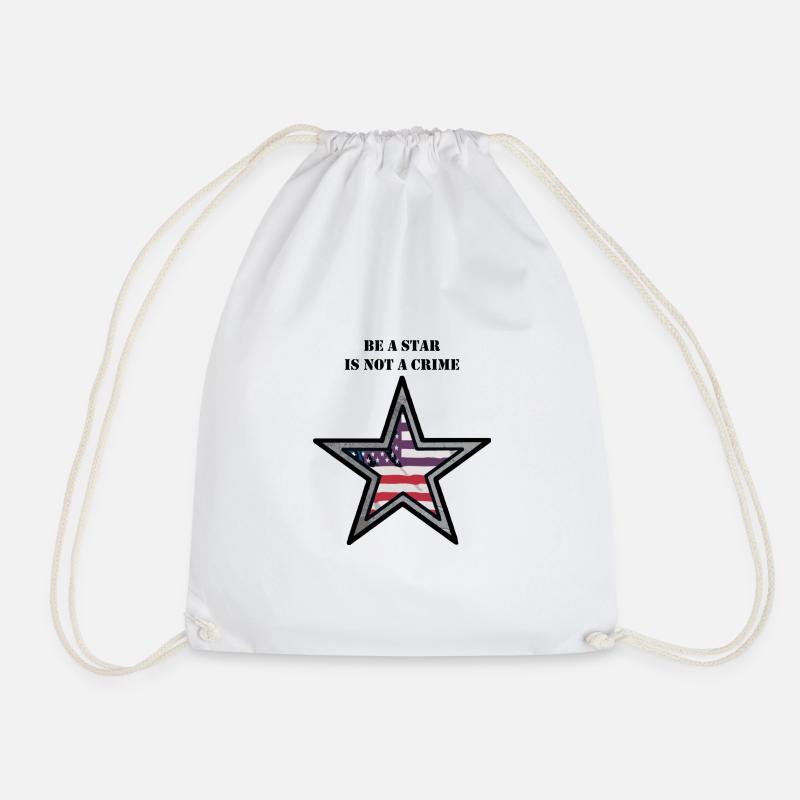 Be a star is not a crime - Drawstring Bag - white