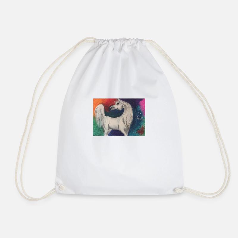 Arabian White Hors by Esther Nagy Art - Turnbeutel - Weiß