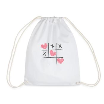 Valentinstag Tic Tac Toe - Turnbeutel - Weiß - Vorne