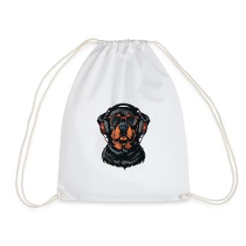 Rottweiler Lunettes de soleil Casque Chiens Chien - Sac de sport léger - blanc - Devant