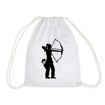 Archer with arrow quiver archery - Drawstring Bag - white - Front