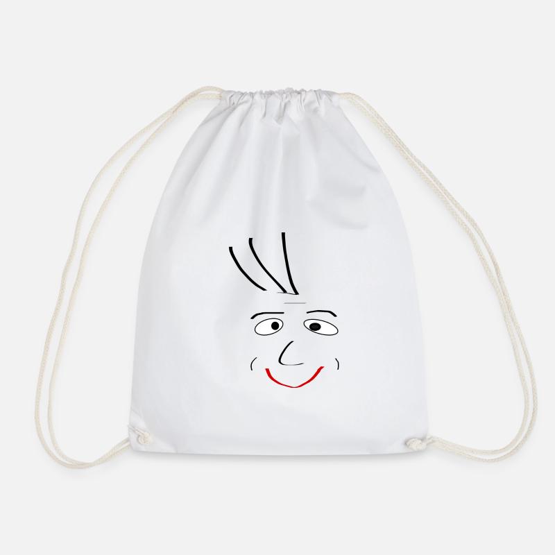 Line face Face painted from lines - Drawstring Bag - white