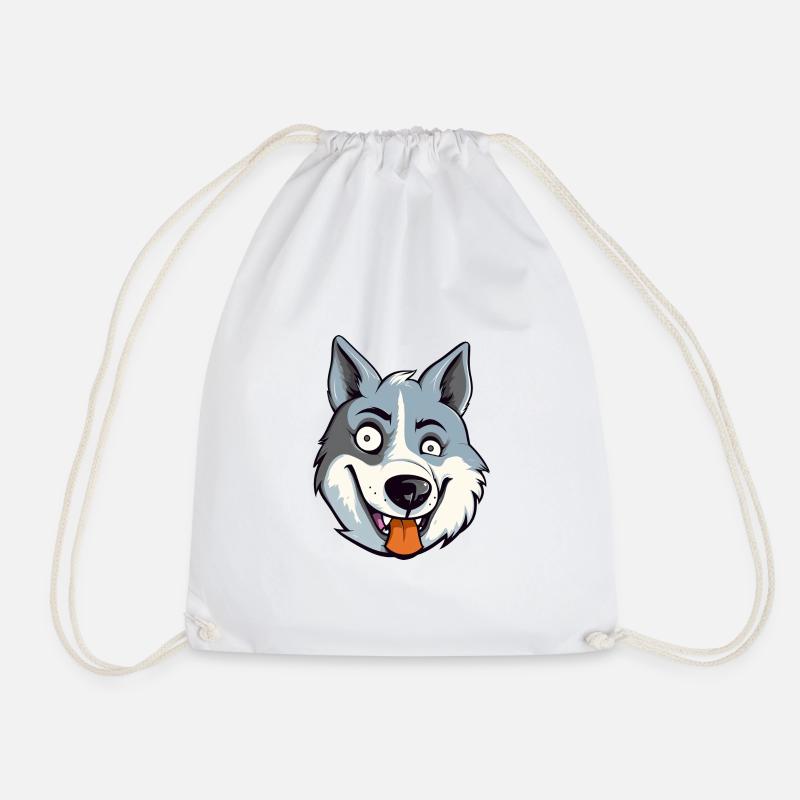 up husky - Drawstring Bag - white