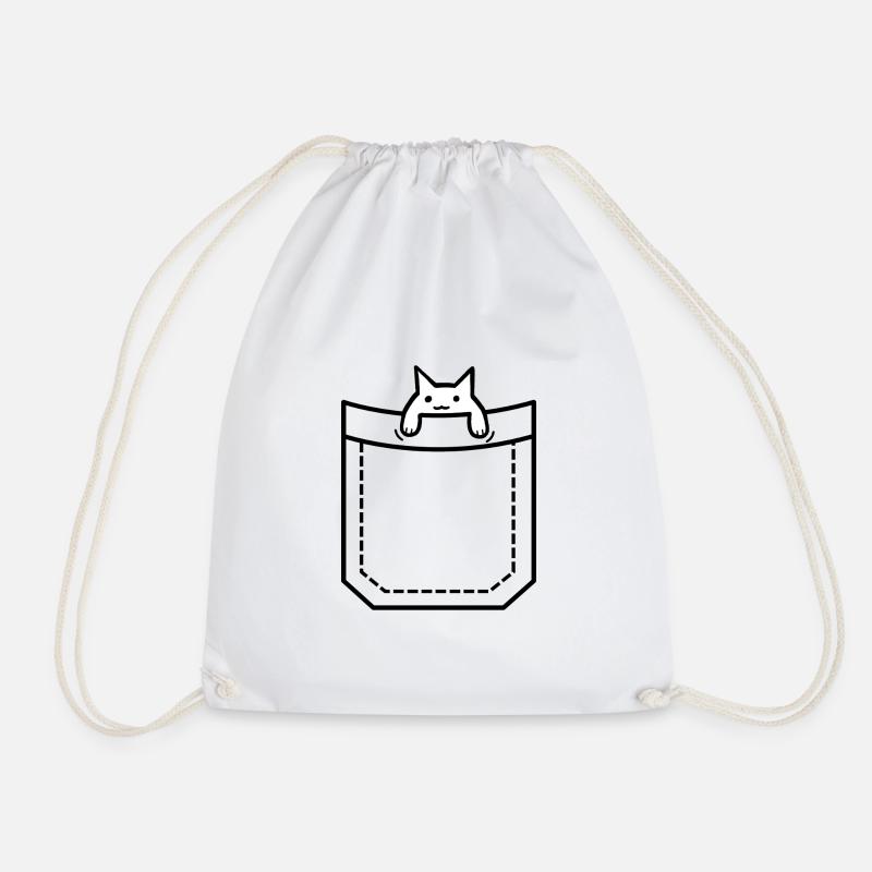 kleine Taschen Katze - Turnbeutel - Weiß