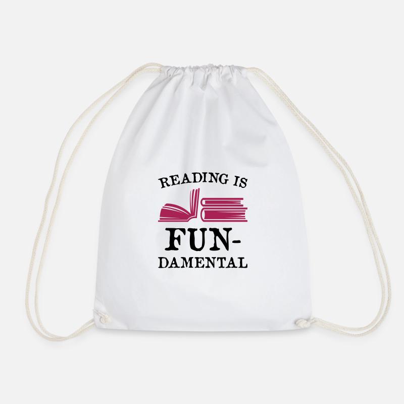 Reading is fundamental - Drawstring Bag - white