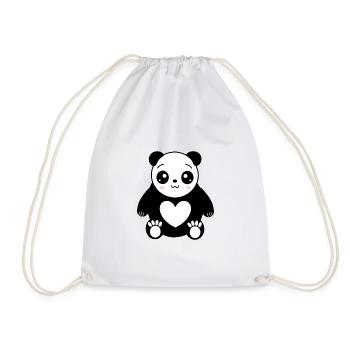 Kawaii Panda Bear Kawaii Gift - Drawstring Bag - white - Front