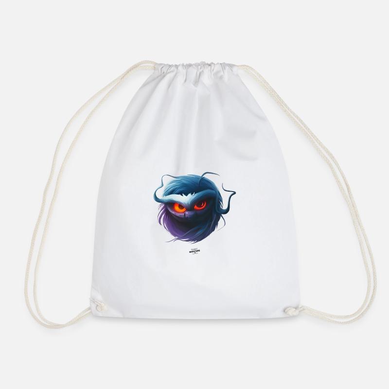 Evil Furry Ball - Drawstring Bag - white