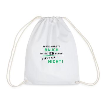 Waschbrettbauch - Turnbeutel - Weiß - Vorne