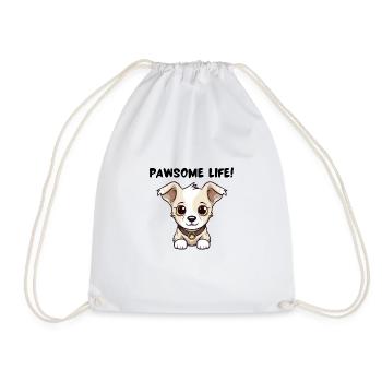 Pawsome Life! - Süßer Welpe - Süßer Hund - Turnbeutel - Weiß - Vorne