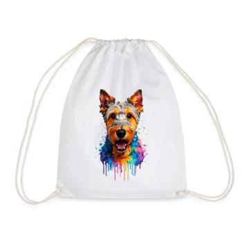 Airedale Terrier - Turnbeutel - Weiß - Vorne
