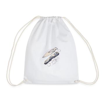 Geometric Blade Shapes - Drawstring Bag - white - Front