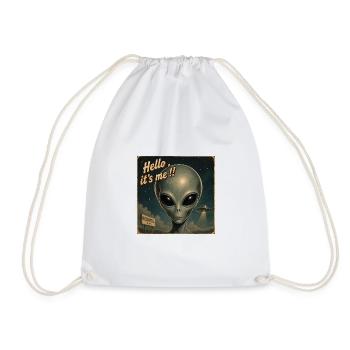 ALIEN - Hello it's me - Drawstring Bag - white - Front