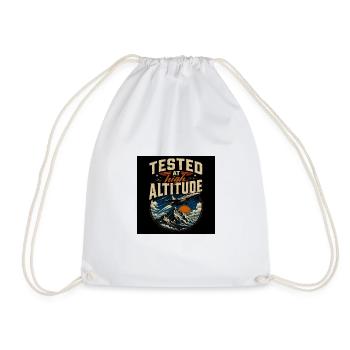 Tested at High Altitude - Drawstring Bag - white - Front