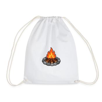 Lagerfeuer Illustration mit Holzstämmen - Turnbeutel - Weiß - Vorne