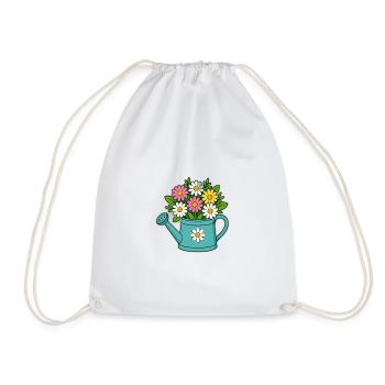 Arrosoir bouquet de fleurs - Sac de sport léger - blanc - Devant
