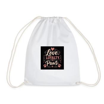 Amour, Loyauté, Pattes, Motif d’amour animal - Sac de sport léger - blanc - Devant