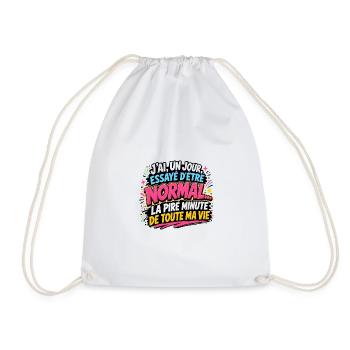 J’ai essayé d’être normal – Humour rétro - Sac de sport léger - blanc - Devant