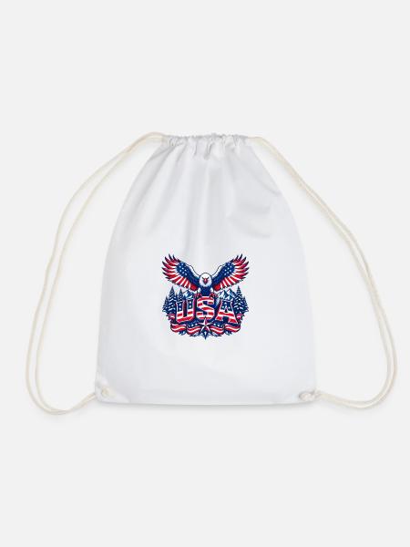 Patriotic Eagle Crest USA - Turnbeutel - Weiß