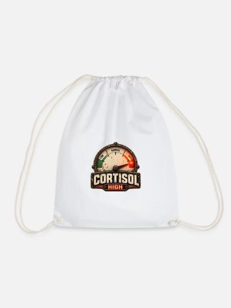 Cortisol Hoch – Vintage Abzeichen - Turnbeutel - Weiß
