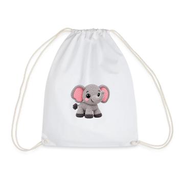 Amigurumi Elefant Kuscheltraum - Turnbeutel - Weiß - Vorne