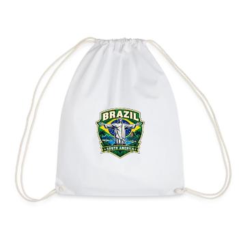 Brazil Pride Emblem | Der Retter Rio - Turnbeutel - Weiß - Vorne