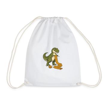 Strickender T-Rex - Turnbeutel - Weiß - Vorne