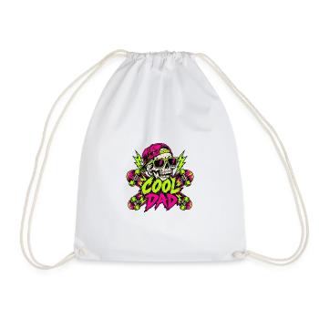 Neon Skull Dad Skater - Turnbeutel - Weiß - Vorne