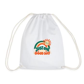 Retro Regenbogen – Just One More Good Day Kinder D - Turnbeutel - Weiß - Vorne