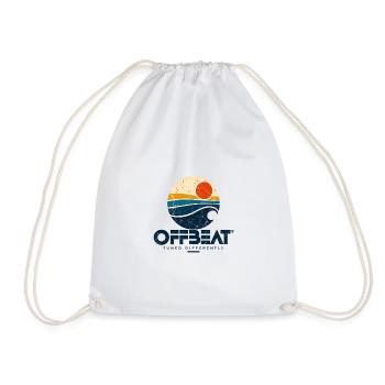 OFFBEAT – Retro Surf Logo - Turnbeutel - Weiß - Vorne