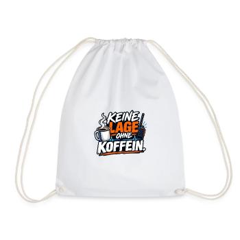 Keine Lage Ohne Koffein - Turnbeutel - Weiß - Vorne