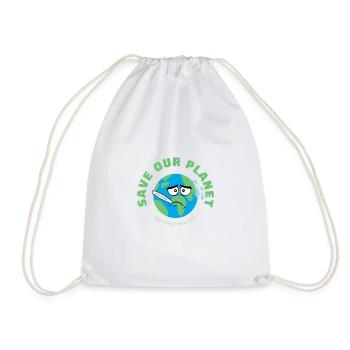Save Our Planet - Kranke Erde - Turnbeutel - Weiß - Vorne