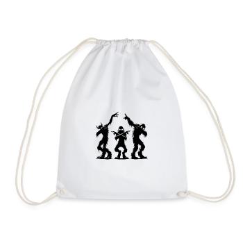 Creepy Dancing Dabbing Zombie Monster - Drawstring Bag - white - Front