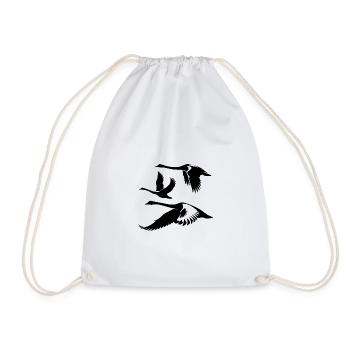élégant cygne muet troupeau oiseaux cygne - Sac de sport léger - blanc - Devant